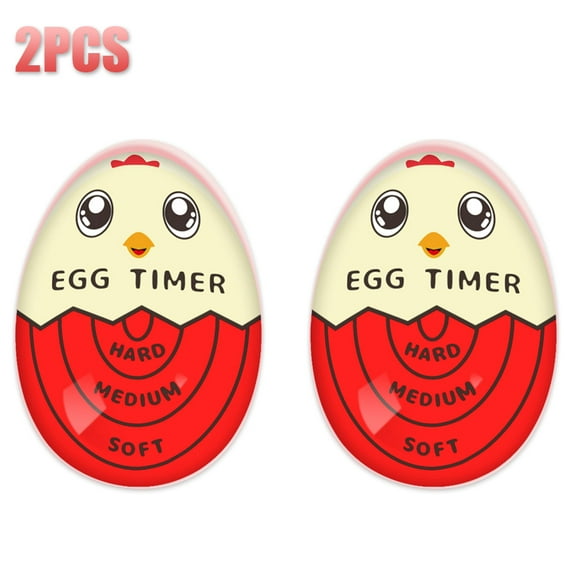 2Pcs Egg Timer for Boiling Eggs That Changes Color When Done  Red