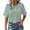 #0294-Green, variant on Womens Peter Pan Collar Blouses Loose Fit Short Sleeve Ruffle Collar Button Front Casual Tops Cute Pullovers Gift