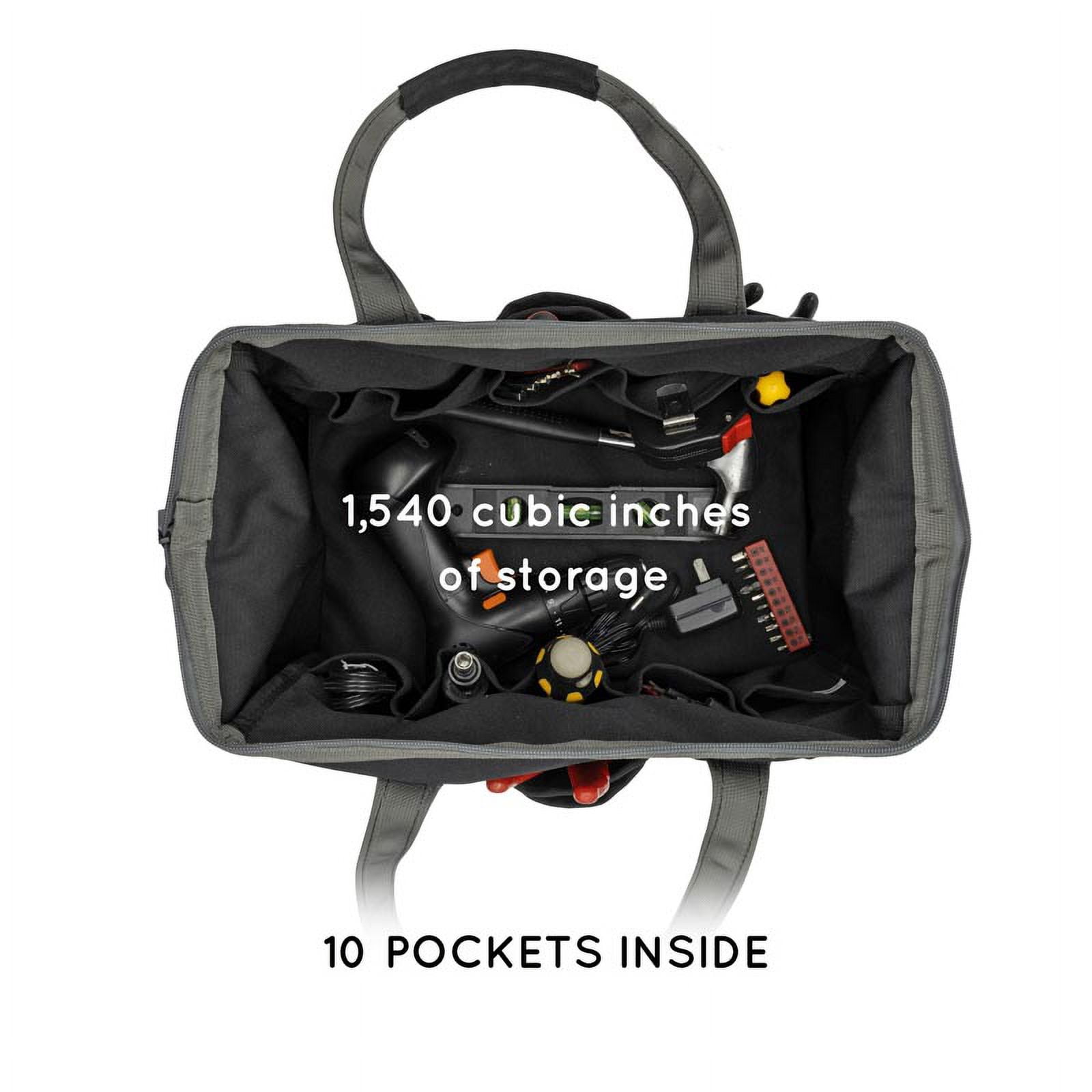 Coreflex Tool Bag, 14inch wide mouth multiple purpose bag for Plumbers, Electricians, Handymen