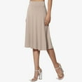 thumbnail image 5 of JBXKXYW Womens Skirt Women's Summer Casual High Waisted Soft A Line Skirt With Solid Color Knee Length Skirt Woman Skirts Skirt for Women Skirts for Woman(Beige,XL), 5 of 6