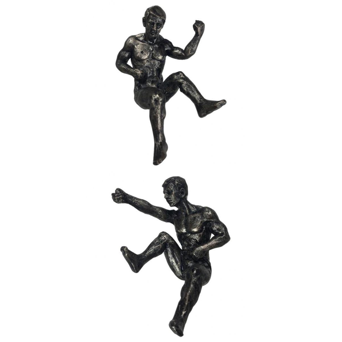 Haute Collage Black/Bronze Rock Climbers Set of 3 Figurines Wall