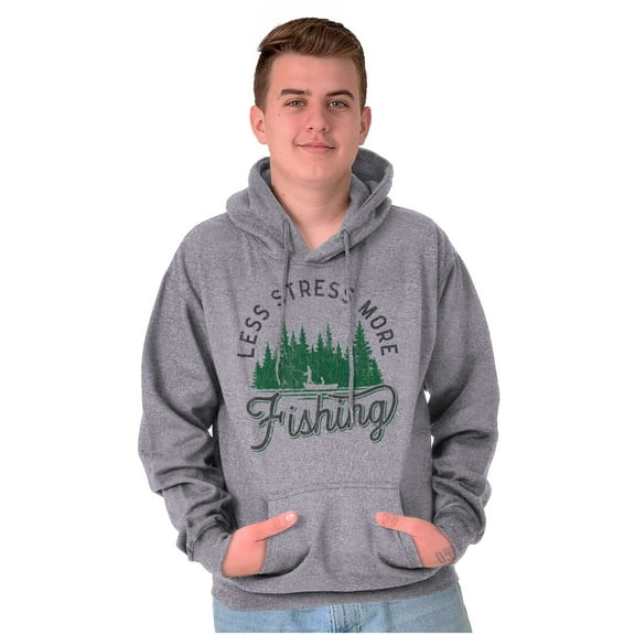 Fish Fishing Life Outdoors Enthusiast Unisex Plus Fleece Graphic Hoodie Brisco Brands 2X