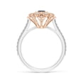 thumbnail image 2 of ANGARA Natural Vintage Inspired Sapphire Floral Ring with Milgrain in 14K White & Rose Gold for Women (Size-4.5mm) | September Birthstone, Anniversary, Jewelry Gift for Women | Natural Sapphire Ring, 2 of 12