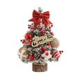 thumbnail image 1 of Table Arbre de Noël avec Lumières Fournitures de Fête pour Cheminée Bureau Vacances Rouge, 1 of 9