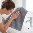 thumbnail image 5 of Unique Bargains 4Pcs Solid Cotton Absorbent Washcloths Dark Grey 13" x 13", 5 of 6