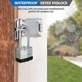thumbnail image 5 of Queilt Keyed Alike Padlocks, Nickel Plated Padlocks Keyed Alike Set of 12, Key Lock with 1-9/16"(40mm) Wide Body 2-inch Long Shackle for Storage Unit, Sheds, Garages and Fence, 5 of 5