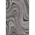 thumbnail image 1 of Unique Loom Outdoor Modern Stripes Area Rug 4' x 6' Rectangle Charocal/Ivory, 1 of 1