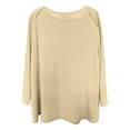 thumbnail image 4 of SNKSDGM Women's Plus T Shirts for Women V Neck Shirts for Women Long Sleeve Loose Plus Size Solid Color Women's 3/4 Sleeve T Shirt Casual Stylish Top for Everyday Wear Xxxl, 4 of 4