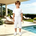 thumbnail image 7 of CONZONE Kids Boys Capri Pants Wide Leg Casual Pants for Child Elastic Waist Drawstring Back To School Athletic Jogger Pants with Pockets, 7 of 7