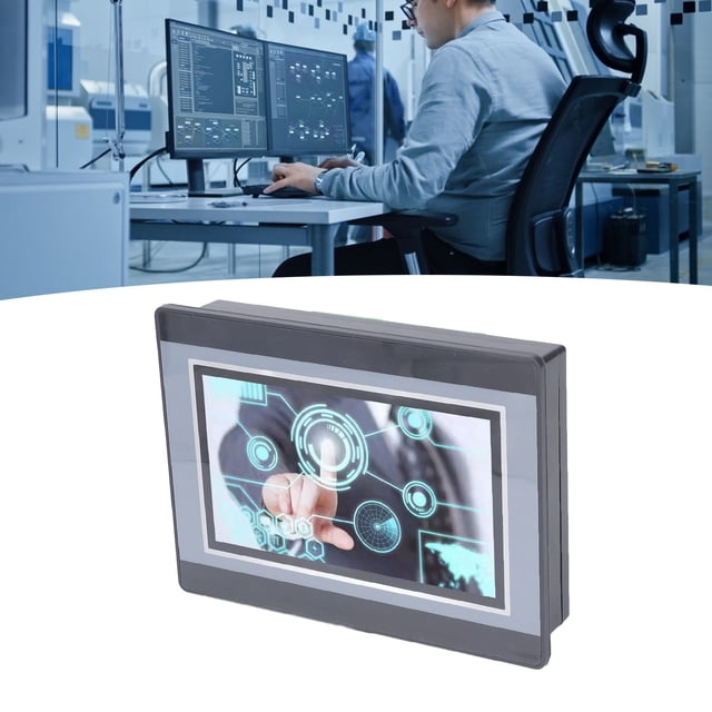 PLC HMI Touchscreen, 6 3K High Speed Counting Programmable Logic Controller 7in PLC HMI Screen 12in 8out for Industrial Controller