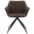 thumbnail image 4 of DUHOME Small Accent Armrest Desk Office Side Chair Dark Brown, 4 of 7