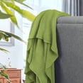 thumbnail image 4 of PiccoCasa 100% Cotton Soft Knitted Throw Solid Blanket for Couch Sofa Bedroom, Green 50"x70", 4 of 8