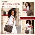 thumbnail image 2 of SUOSDEY Work Tote Bags for Women,Large Capacity Luxury Leather Laptop Bag Cup ,Tote Shoulder Handbag,Crossbody Messenger Bag, 2 of 9