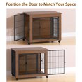 thumbnail image 5 of CQSXDA 32.5" Wooden Dog Crate Furniture with Wheels for Small Dogs Double Door Kennel for Indoor Use, 5 of 9