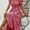 Red, variant on MORTTIC Women's Summer Boho Maxi Dress - Floral Print, Wrap V Neck, Short Sleeve, Ruffle A-Line Flowy Wedding Guest Dress