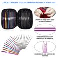 thumbnail image 1 of 22 Pcs/Set Ergonomic Stainless Steel Crochet Hooks Yarn Knitting Needles, 1 of 13