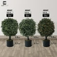 thumbnail image 3 of CAPHAUS Artificial Boxwood Topiary Ball Tree Set of 2, Artificial UV Resistant Bushes, Faux Potted Tree, Plant in Pot w/ Dried Moss, Fake Shrubs for Indoor, Front Porch, Outdoor, w/ Orange Flower, 3 of 9