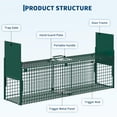 thumbnail image 4 of Large Live Animal Trap for Raccoon, Stray Dog, Fox, Groundhog, Heavy Duty Q235 Carbon Steel Humane Cage, Foldable Catch and Release Trap, 4 of 8