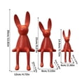 thumbnail image 3 of 3PCS Ceramic Rabbit Figurine Rabbit Statue Shelf Sitter Decor, Long-Eared Sitting Bunnies Sculpture for Home Bookshelf Mantel Elegant Art Decor for Birthday Gift, 3 of 9