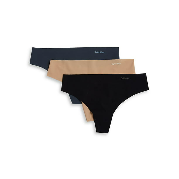 Calvin Klein Underwear Women's 3 Pack Invisibles Thongs - Walmart.com