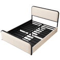 thumbnail image 6 of Tcbosik Upholstered Platform Bed with 4 Storage Drawers, Queen Size Metal Bed Frame for Bedroom, No Box Spring Needed, Beige, 6 of 7
