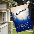 thumbnail image 3 of Merry Christmas Snowflake Deer Santa Sleigh of Reindeer Winter Fairy Forest House Flag 28" x 40" Double Sided Polyester Welcome Large Yard Garden Flag for Patio Lawn Home Outdoor Decor, 3 of 6