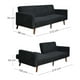thumbnail image 2 of Ilios Innova | Sofá Cama Aren Tapizado en Lino Negro Diseño Nórdico con Respaldo Dividido Reclinable Brazos y Estructura de Madera Futón Moderno para Sala de Estar, 2 of 9