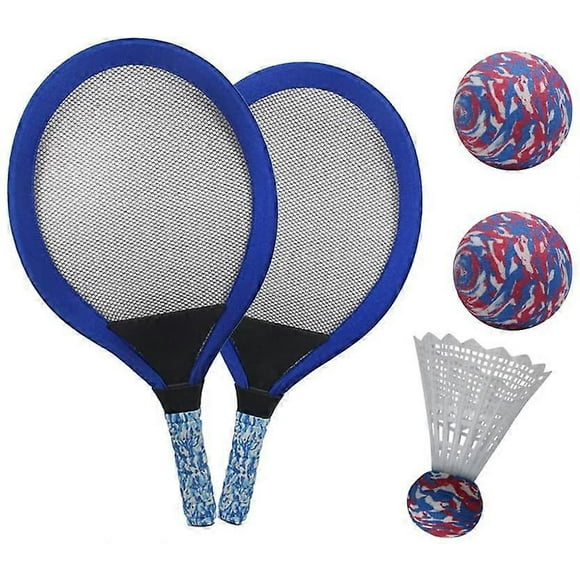 1Pair Tennis Badminton Rackets Balls Set Kit for Kids Children Boys Girls Outdoor Beach School Sports,blie