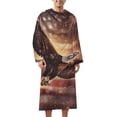 thumbnail image 2 of American Flag Eagle Bathrobe Plush Bathrobe Cozy Unisex Winter Bathrobe Warm Water Absorbent, 2 of 9