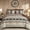 Light Brown, variant on Queen Size Comforter Set Light Brown, 7 Pieces Boho Aztec Bed in a Bag