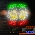 thumbnail image 4 of Handmadetneonsign Don't Worry Beer Happy Neon Sign, Beer Led Sign, Beer Wall Light, Bar Wall Art 92500, 4 of 5