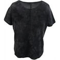 thumbnail image 2 of Plus Size Women's Short Sleeve Floral Blouse Cotton Tee T-Shirt Fashion Top Black 3X (16.048), 2 of 3