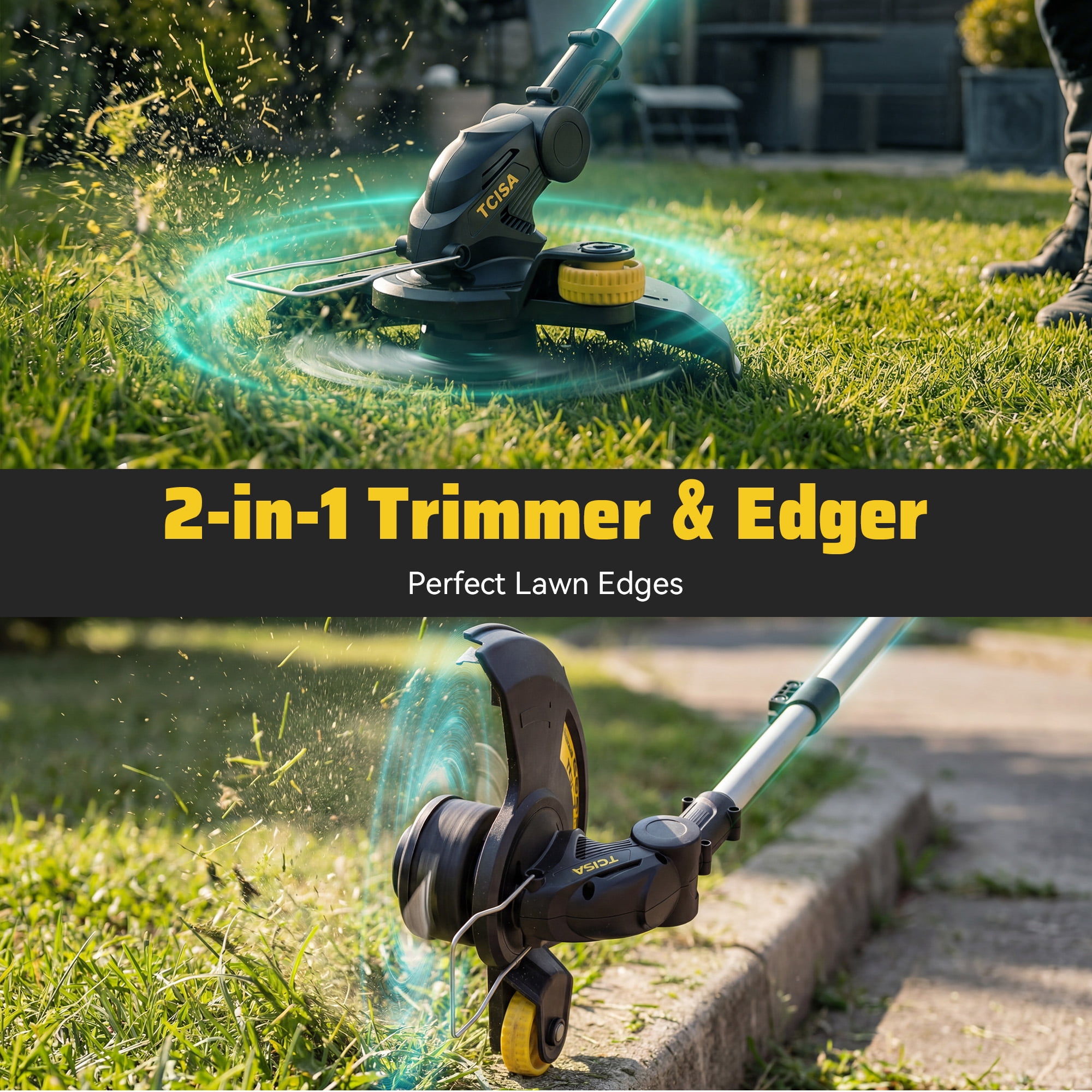 12-inch electric weed wacker & String Trimmer, 20V 4.0Ah Battery & Charger Included, Efficient Lawn Edger with Adjustable Cutting Head