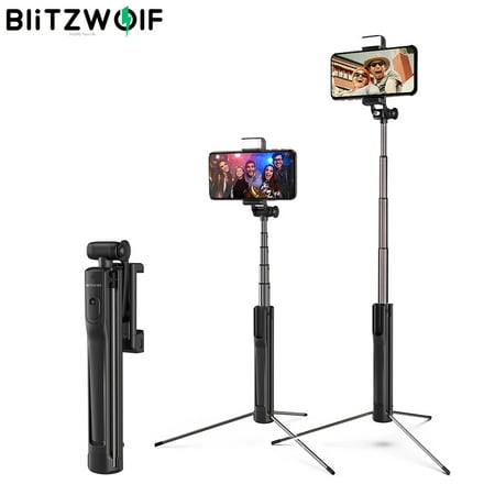 Selfie Stick For Sports Cam BlitzWolf Selfie Stick Tripod Monopod with Portable bluetooth Handheld Extendable Folding and Remote Controller Shutter for Sport Action Camera Selfie Tripod 3.5-6 inch Screen Smart Mobile Pho ()