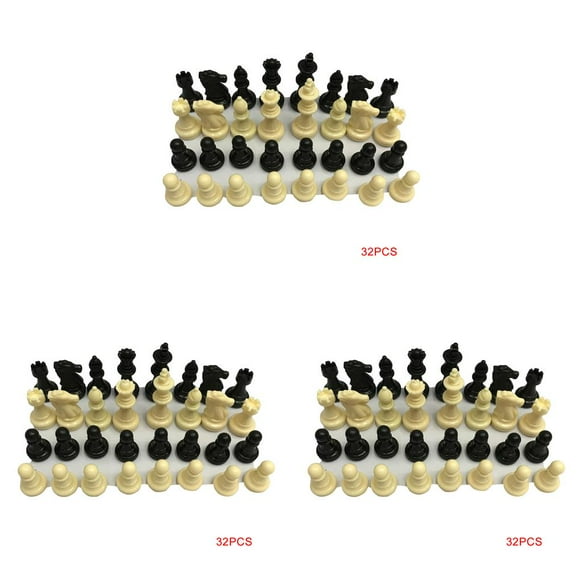 Vogacara 32 piezas de ajedrez 6,4 cm King Chessmen adultos niños figuras de ajedrez de plástico juego de torneo juguete Type1 NO1