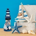 thumbnail image 3 of 2pc Miniature Lighthouse Mediterranean Figurines Ornaments Nautical Miniature Decorations, 3 of 7