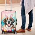 thumbnail image 4 of Happy Easter Saint Bernard with Bunny Ear Headband and Flowers Travel Luggage Cover St Dog Lover Suitcase Dust Protective Decor - 13001, 4 of 5