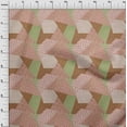thumbnail image 3 of oneOone Rayon Pink Salmon Fabric Triangle Geometric Fabric For Sewing Printed Craft Fabric By The Yard 56 Inch Wide, 3 of 6