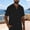 Black, variant on WIZUTIZ Mens Linen Button Down Shirt Casual Short Sleeve Spread Collar Summer Beach Dress Shirts Lightweight Work Shirt