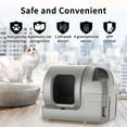thumbnail image 7 of 100L Automatic Self-Cleaning Cat Litter Box - APP Control, Safe Alert, Smart Health Monitor, Grey, 7 of 7