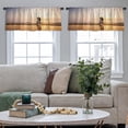 thumbnail image 5 of LALILO Kitchen Curtain Valance Watercolor Landscape With Rod Pocket Window Curtain 52"x 18" Set of 2, 5 of 7