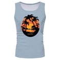 thumbnail image 3 of Beach Tank Top Men Summer Casual Coconut Tree Graphic Crewneck Sleeveless Shirt Beach Vacation Outfits, 3 of 5