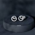 thumbnail image 4 of Rosec Jewels Lab Grown Diamond Circle Earrings with Screw Back - Diamond Stud Earrings - EF-VS Quality, 925 Sterling Silver, 4 of 8