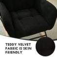 thumbnail image 2 of Hforesty Nursery Rocking Chair Teddy Upholstered Glider Rocker，Comfy Armchair with retractable footrest for Living Room & Nursery,BLACK, 2 of 7