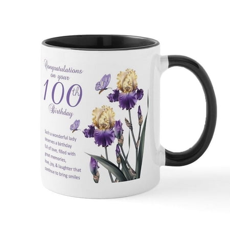 CafePress – 100Th Birthday Lily Gift Mug Mugs – 11 oz Ceramic Mug – Novelty Coffee Tea Cup