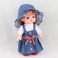 thumbnail image 2 of Tops de vestir y gorro de mezclilla de Loungewear para de muñecas Mellchan de 25 cm Baoblaze Doll Denim Suspender conjunto de falda, 2 of 7
