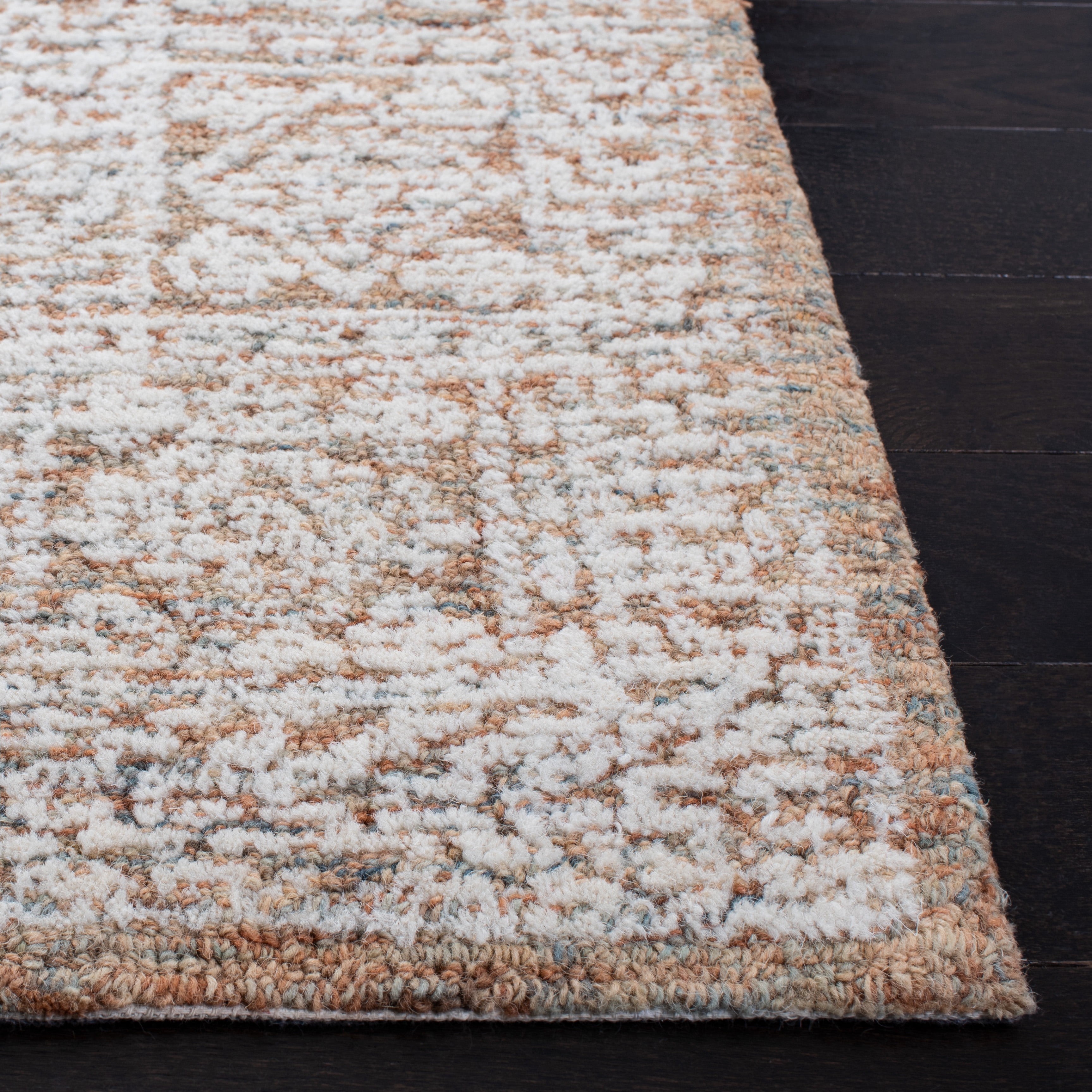 SAFAVIEH Metro Leontyne Geometric Area Rug, Natural/Rust, 6' x 6' Square
