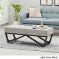 thumbnail image 2 of Noble House Dimitri Contemporary Fabric Ottoman Bench, Light Gray and Black, 2 of 7