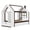 Twin White+Espresso, variant on Twin Size House Platform Bed with Storage, Solid Wood House Bed with Drawers & Shelves, Solid Wood Platform Bed with Cabinet & Wardrobe, White & Natural
