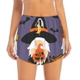 thumbnail image 2 of Balery Halloween Gnomes Pantalones cortos deportivos para mujer con forro y dos bolsillos, elásticos, para entrenamiento, gimnasio, yoga-X-Large, 2 of 7